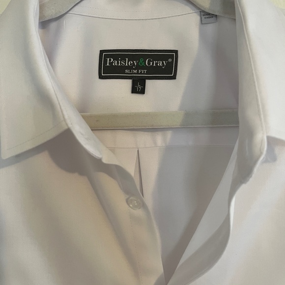 Paisley & Gray Slim Fit White Linen Button Down - Picture 2 of 3